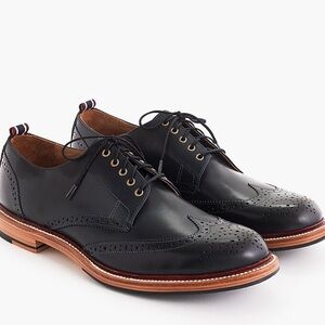 J. Crew Oar Stripe Shortwing Derbys Italian Leather Dress Shoes Dark Pacific 8